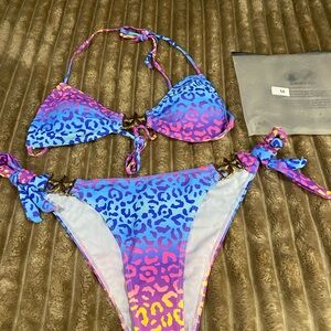 Colorful Leopard Print Bikini